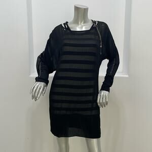 Cop. Copine Wilson Tunique Long Sleeve Black White Dress Size T1